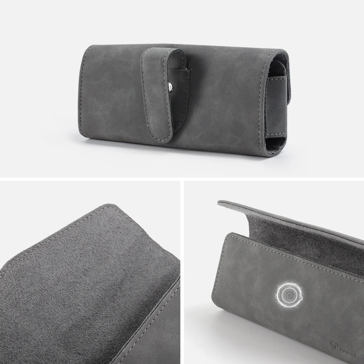 TPARTS Suede Magnetic Closure Visor Sunglasses Case - Image 11