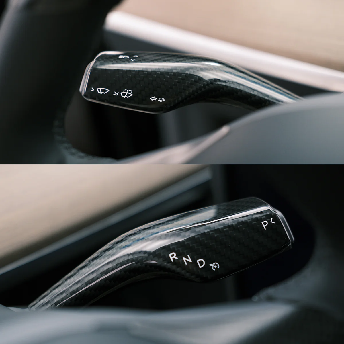 TPARTS Real Carbon Fiber Stalk Cover for Tesla Model 3 & Y - Image 3