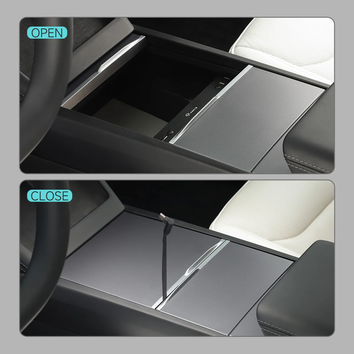 Muti-Ports Hidden Center Console USB Charging Hub for Tesla Model 3 Premium 2024-2026/Model Y Premium 2025-2026 - Image 3