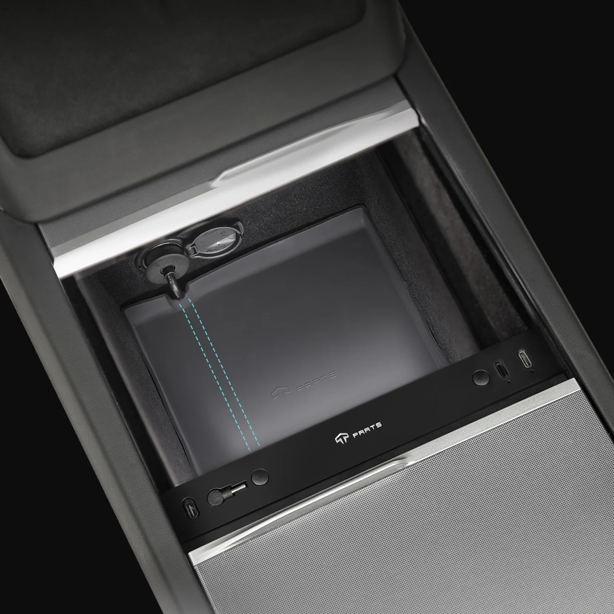 Muti-Ports Hidden Center Console USB Charging Hub for Tesla Model 3 Premium 2024-2026/Model Y Premium 2025-2026 - Image 4