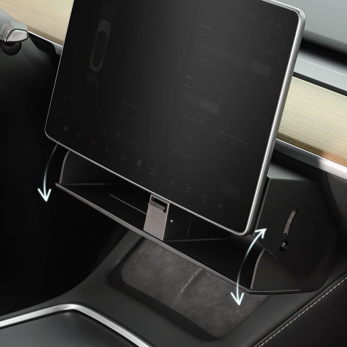 Hidden Magnetic Under Screen Storage Box for Tesla Model 3/Y - Image 12