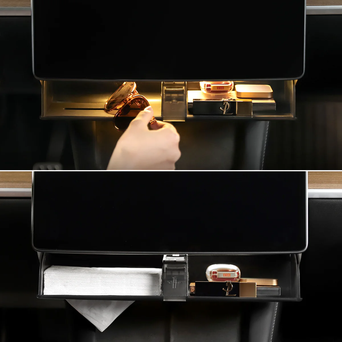 Hidden Magnetic Under Screen Storage Box for Tesla Model 3/Y - Image 4