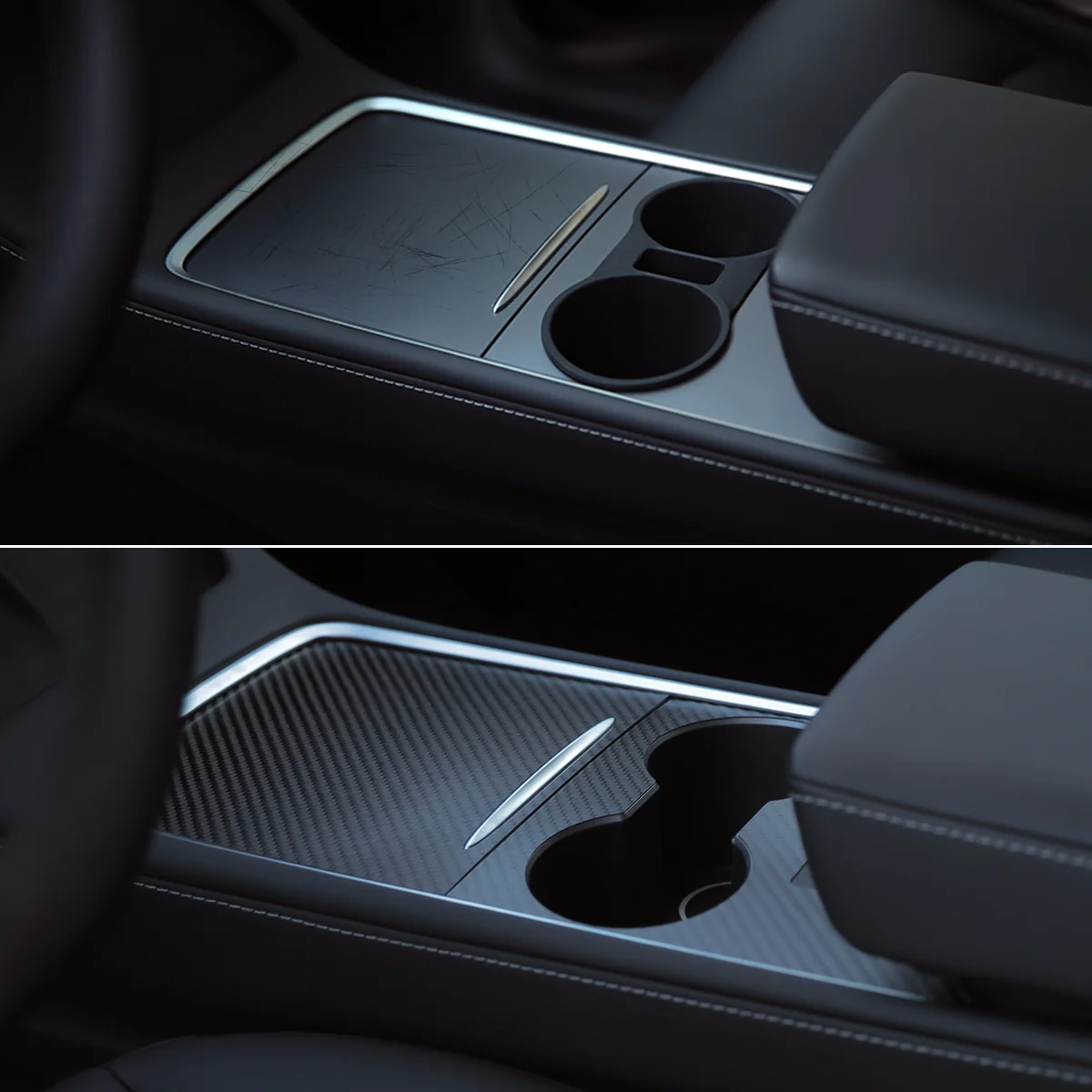 Real Carbon Fiber Console Cover for Model 3/Y - Image 3