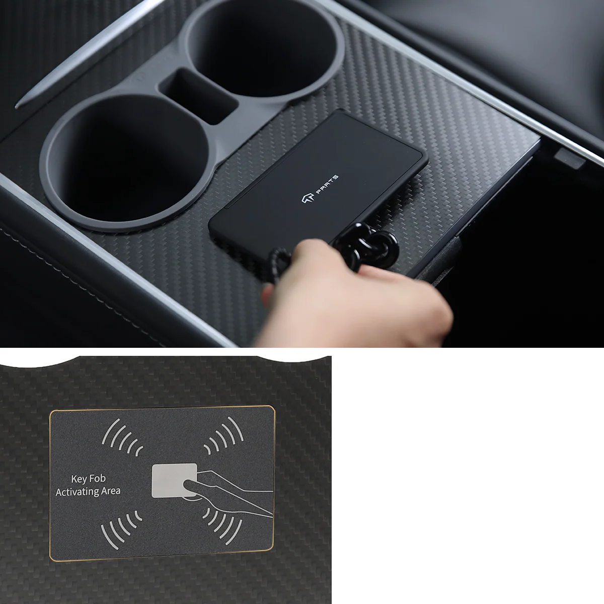 Real Carbon Fiber Console Cover for Model 3/Y - Image 5