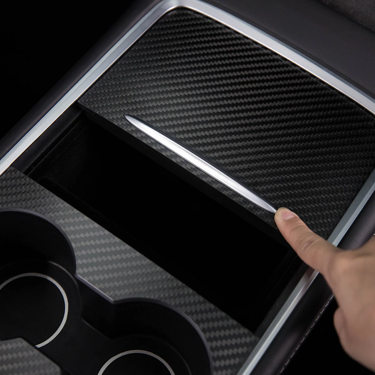 Real Carbon Fiber Console Cover for Model 3/Y - Image 7