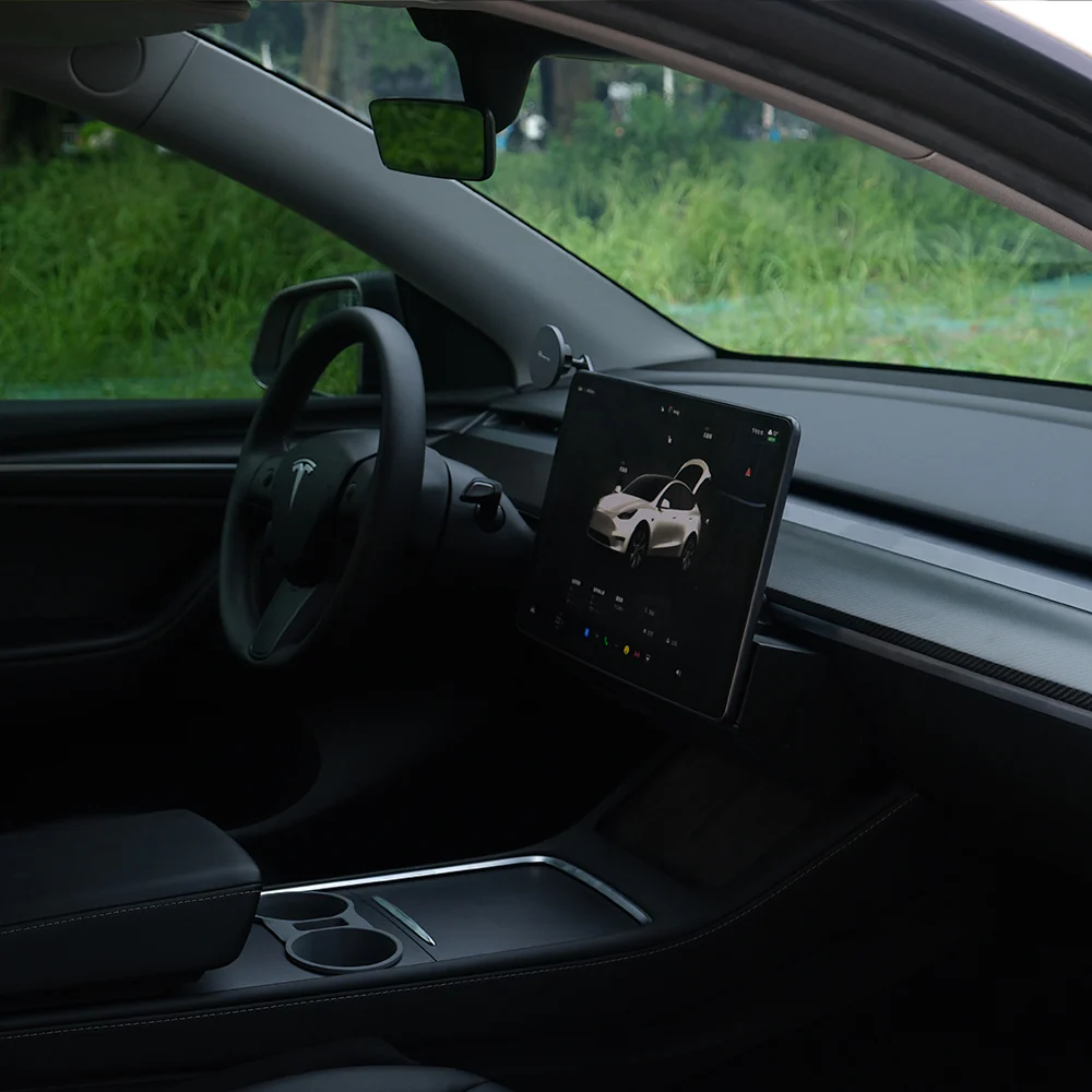 Carbon Fiber Dashboard Cover Wrap & Inner Front Door Trim for Model 3/Y - Image 3