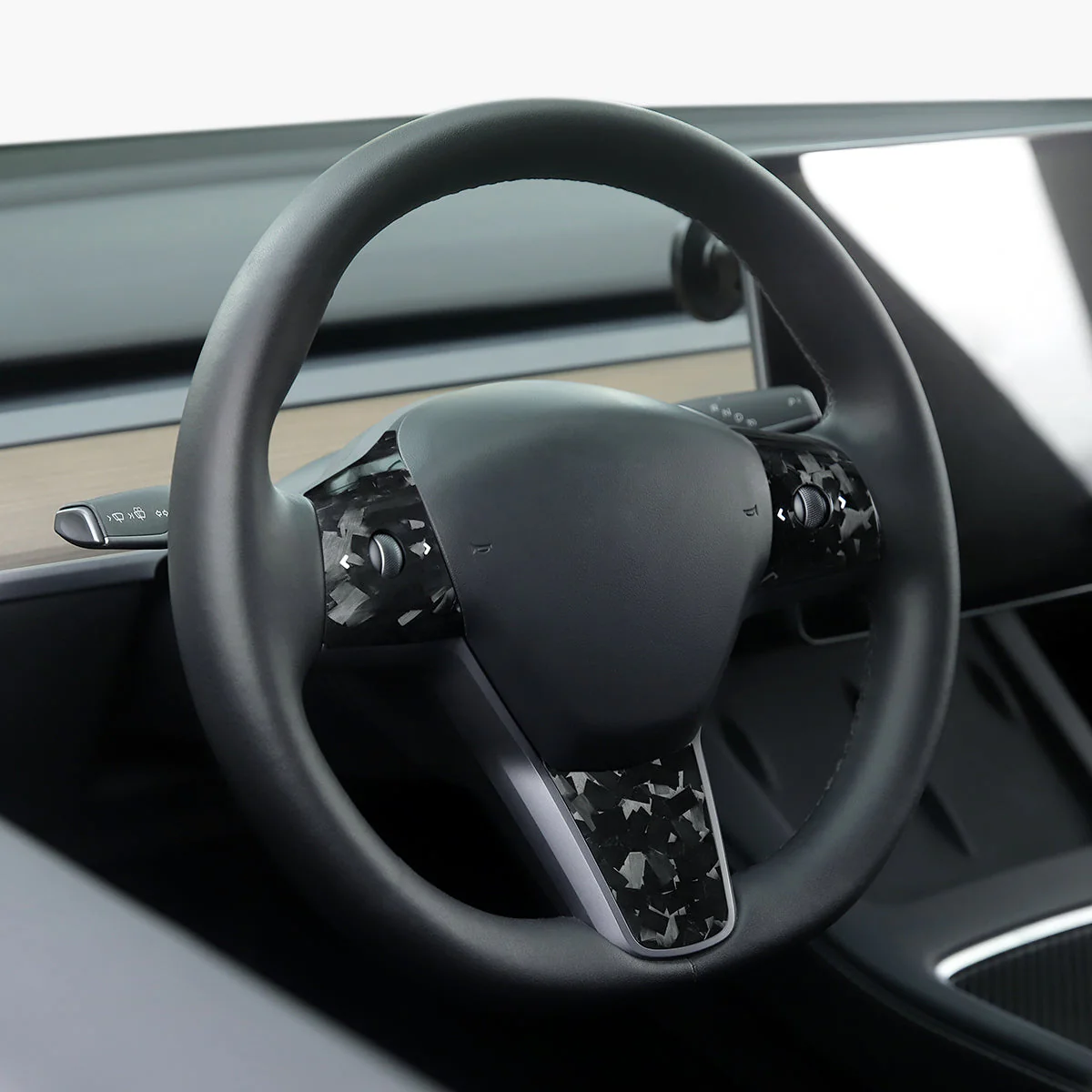 Real Carbon Fiber Steering Wheel Cover for Model 3/Y - Image 4