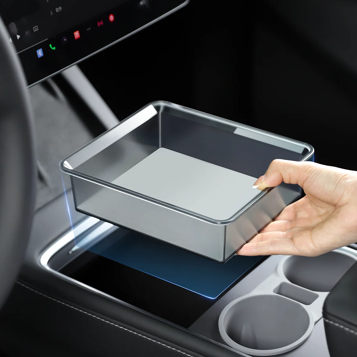 Armrest Clear Storage Box/Gen 2.0 Console Clear Storage Drawer for Model 3/Y - Image 7