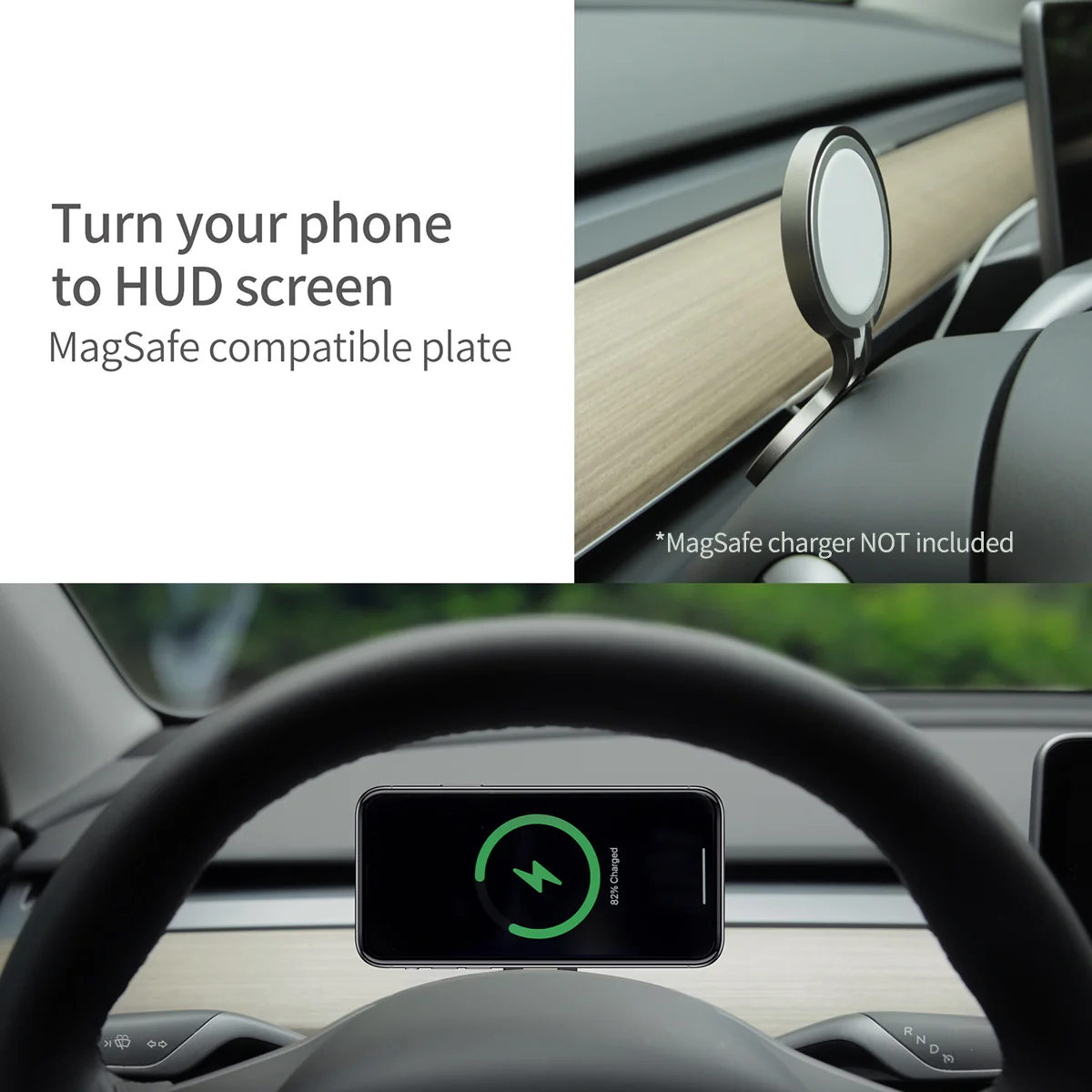 TPARTS Steering Wheel HUD Magsafe Charger Mount (Charger Not Included) - Image 5