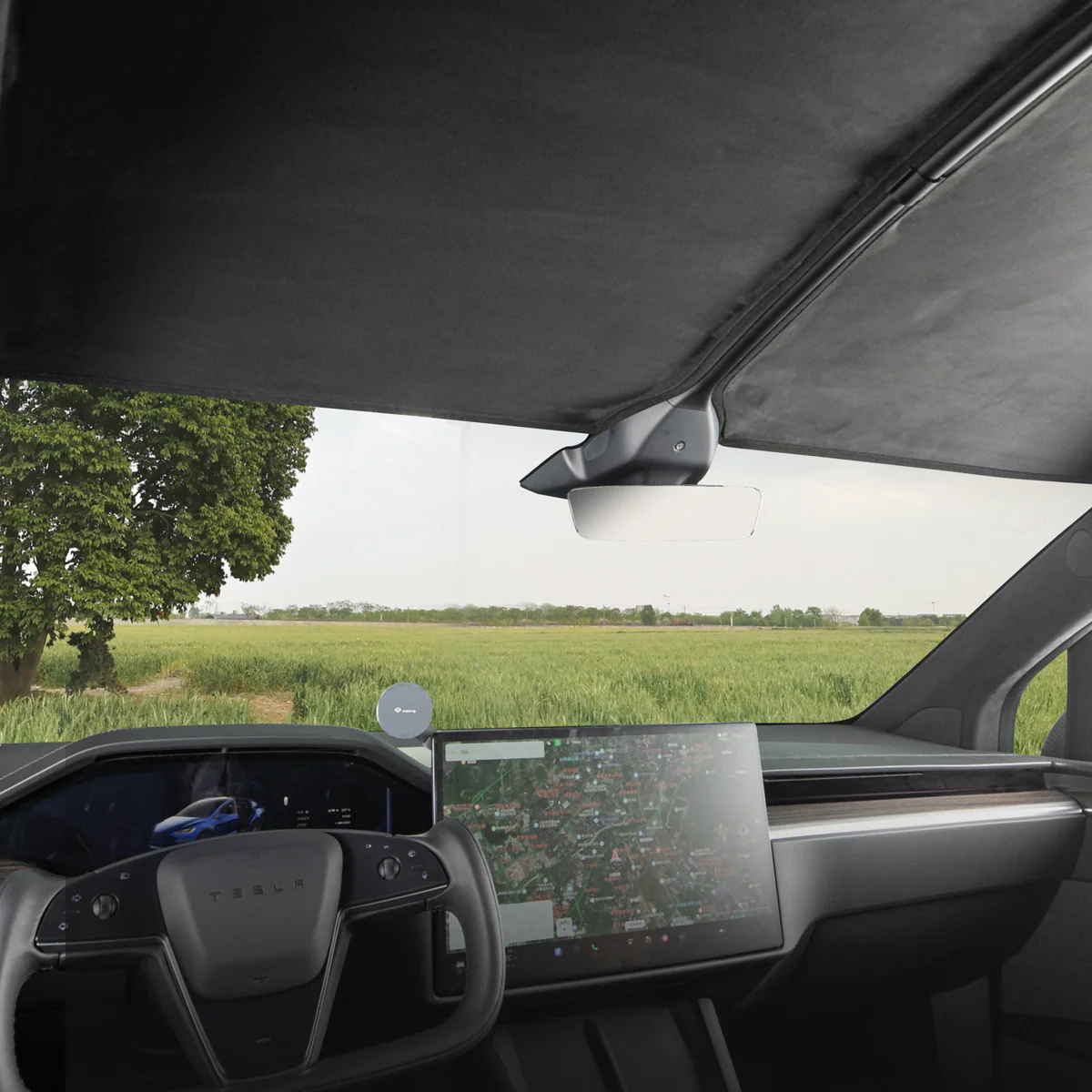 Ice Velvet Static Glassroof Sunshade for Model X - Image 3