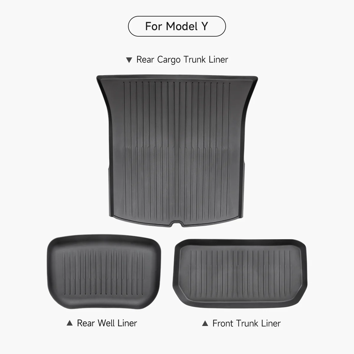 All-Weather Rear Cargo Liners Set with Seats Back Protector Mats for Model Y - Image 11