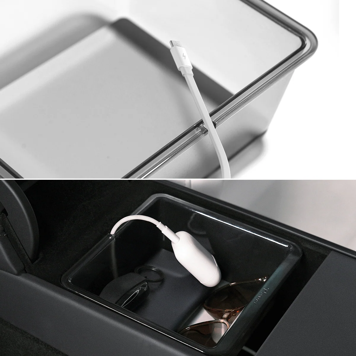 Armrest Clear Storage Box/Center Console Clear Storage Drawer for Model 3 Premium 2024-2026/Model Y Premium 2025-2026 - Image 4