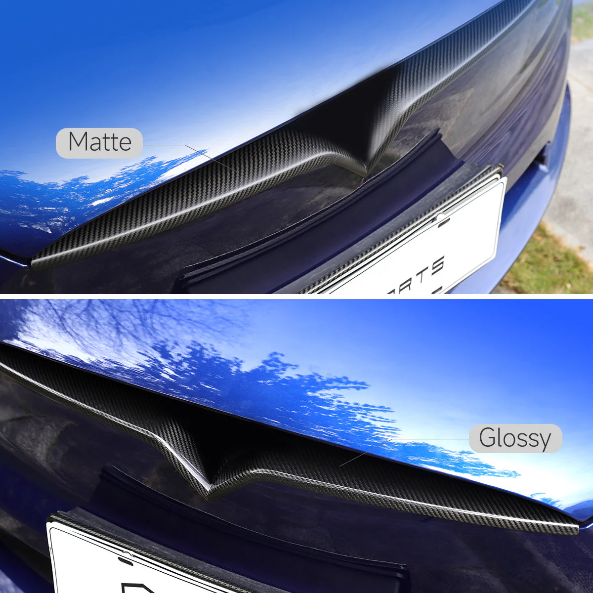 TPARTS Real Carbon Fiber Front Center Grille Trim Cover for Tesla Model S & X - Image 4