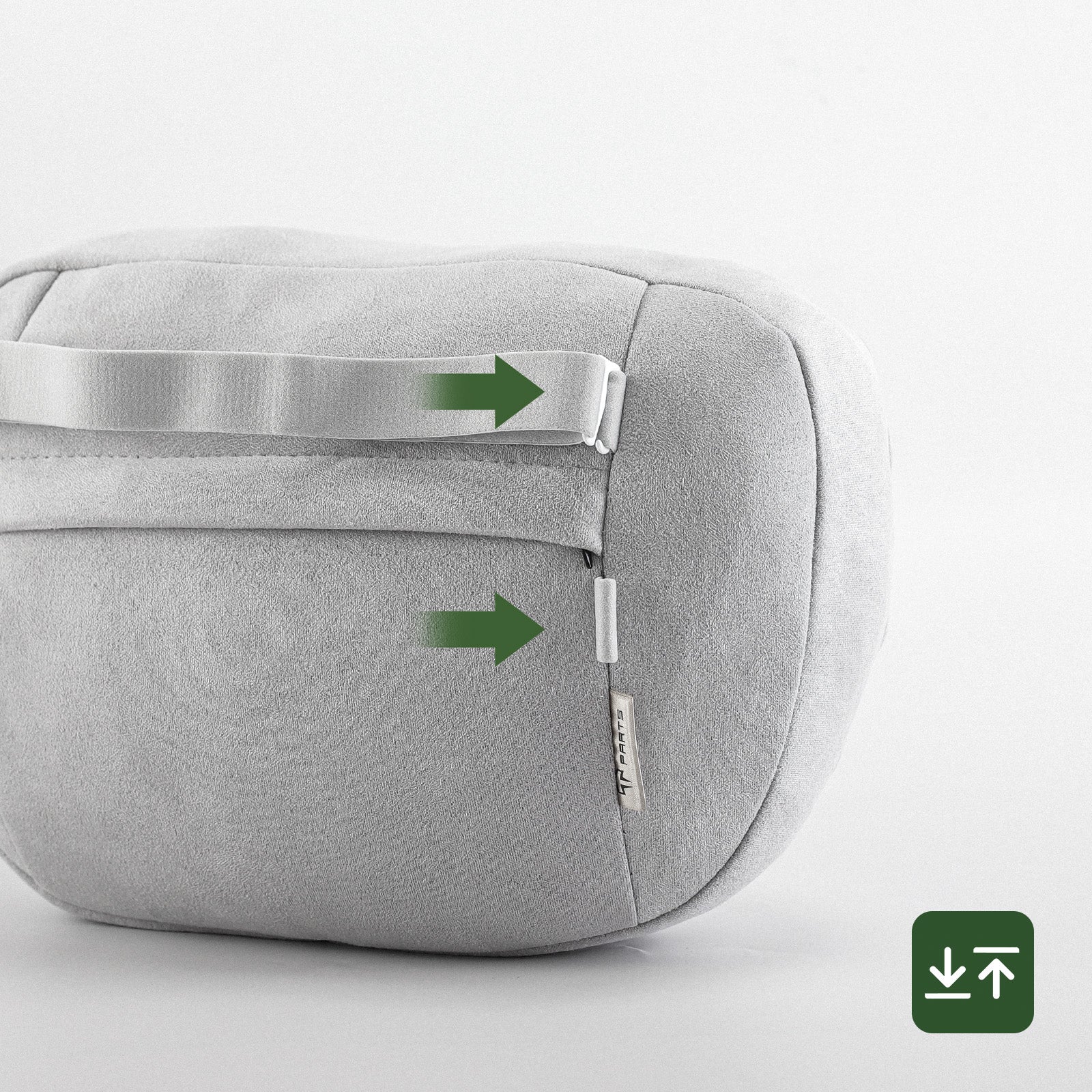 TPARTS Soft Faux Suede Headrest Neck Pillow For Tesla (Filled With Dupont™ Sorona® Sustainable Bio Fiber) - Image 6