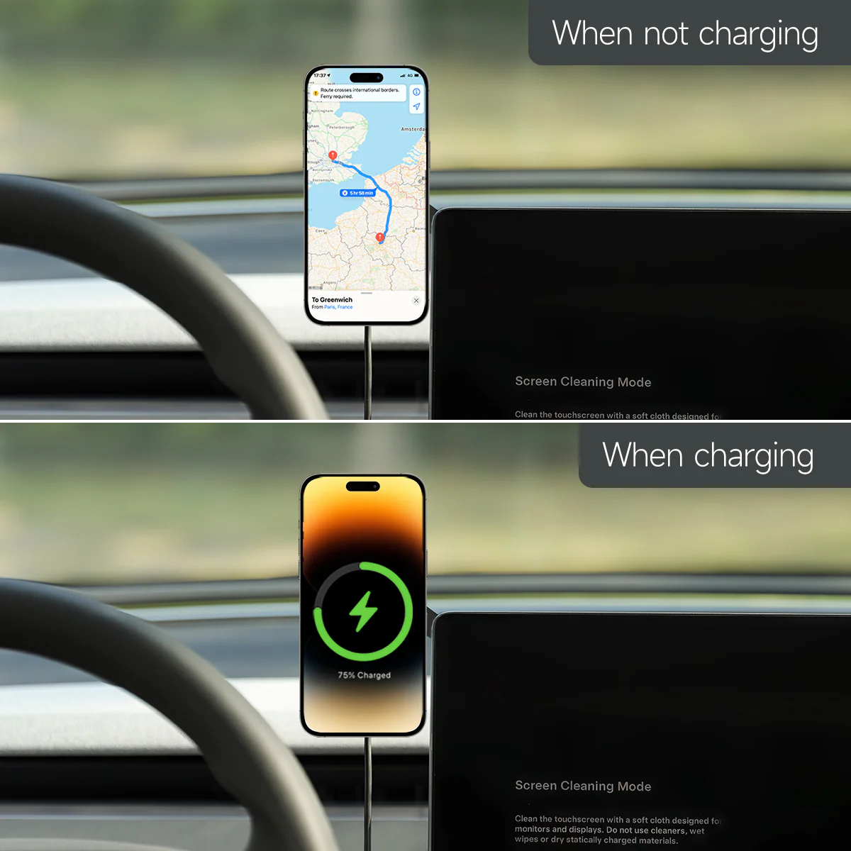 Vacuum Suction Phone Holder for Tesla - Image 4