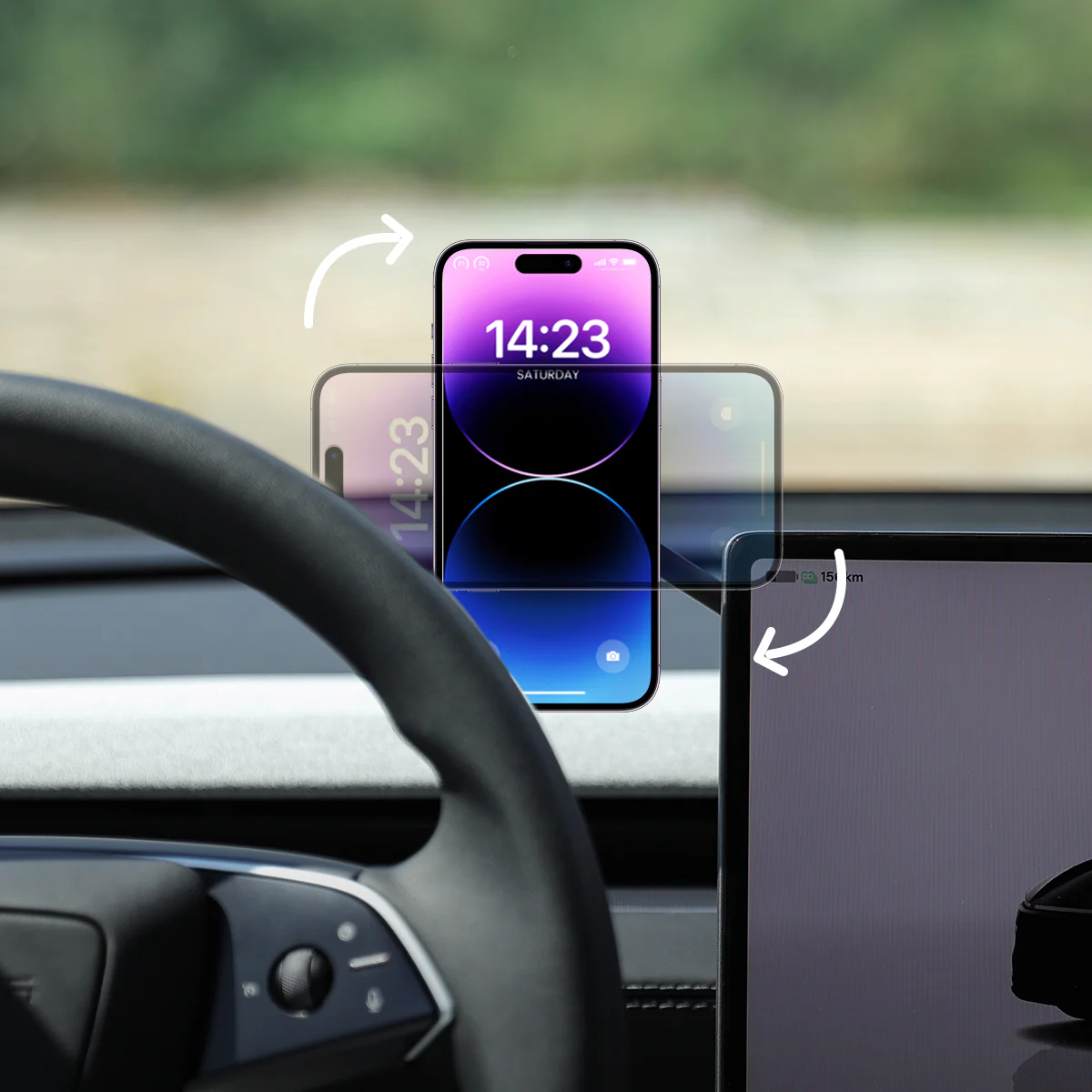 Vacuum Suction Phone Holder for Tesla - Image 8